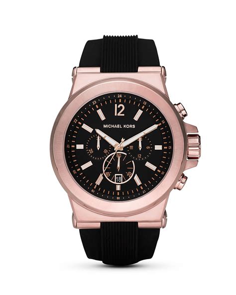 michael kors black and rose gold watch